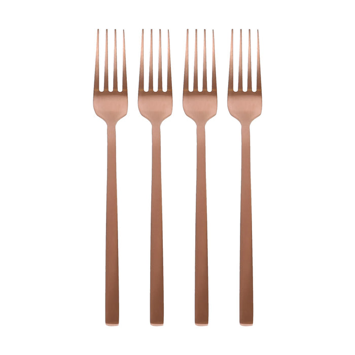 Copper 19.5cm Stainless Steel Dinner Forks - Pack of 4