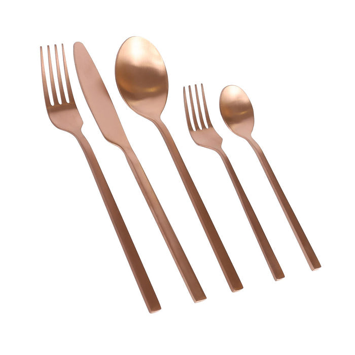 Copper 20-Piece Stainless Steel Cutlery Set