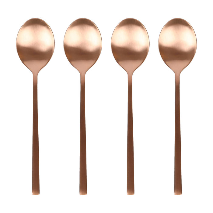 Copper 20cm Stainless Steel Dessert Spoons - Pack of 4