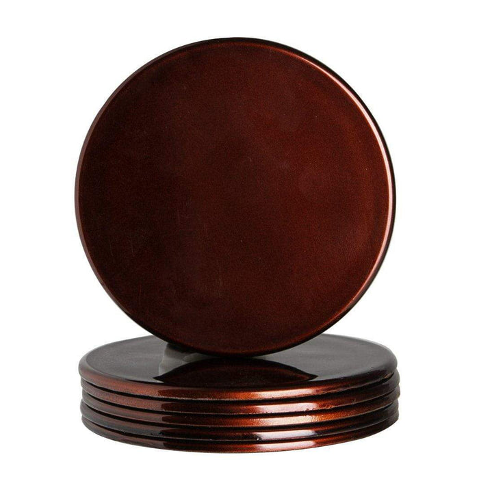 Dark Red Metallic Melamine Coasters - Pack of 6
