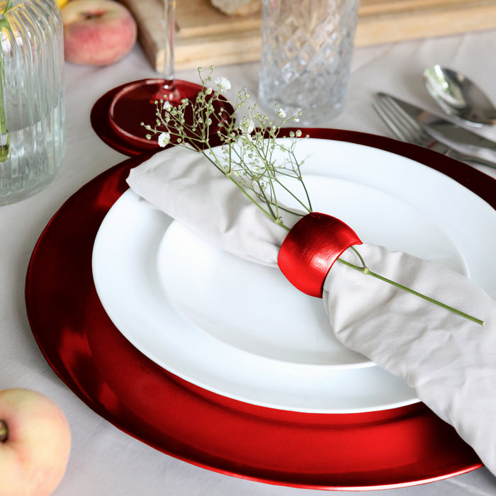 Dark Red Metallic Melamine Coasters - Pack of 6
