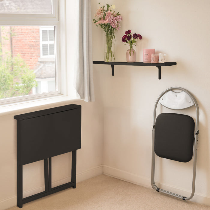Deluxe Black Folding Wooden Desk
