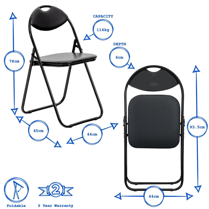 Deluxe Folding Wooden Desk & Chair Set - Black
