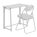 Deluxe Folding Wooden Desk & Chair Set - White