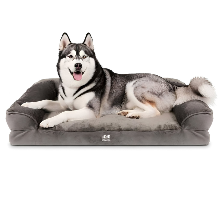 Deluxe Waterproof Dog Bed - Large - Grey