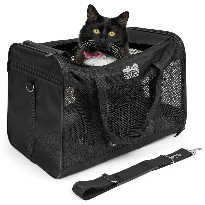 Foldable Cat Carrier - Large - Black