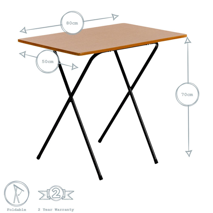 Folding Wooden Desk - Brown & Black