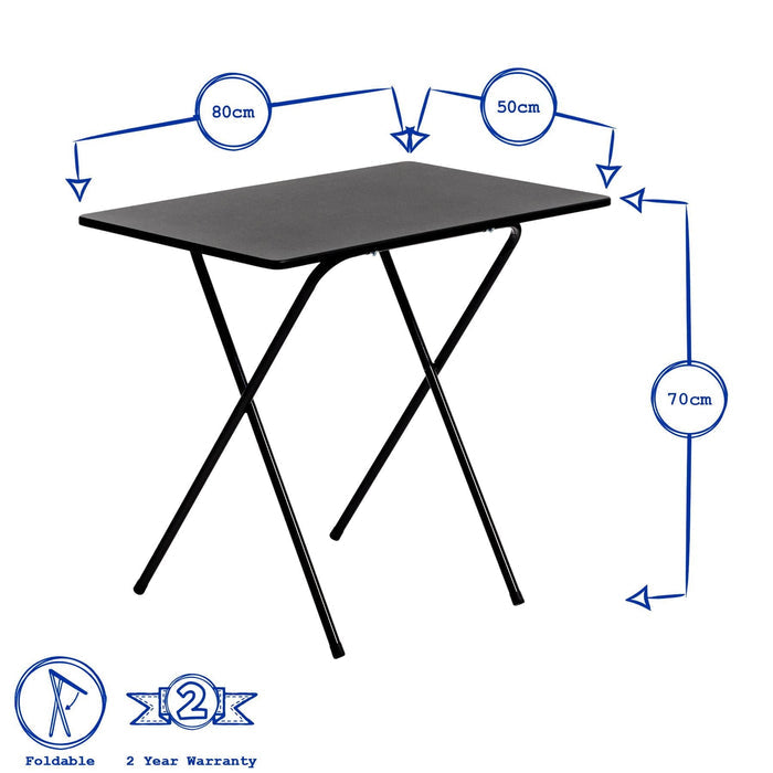 Folding Wooden Desk & Chair Set - Black