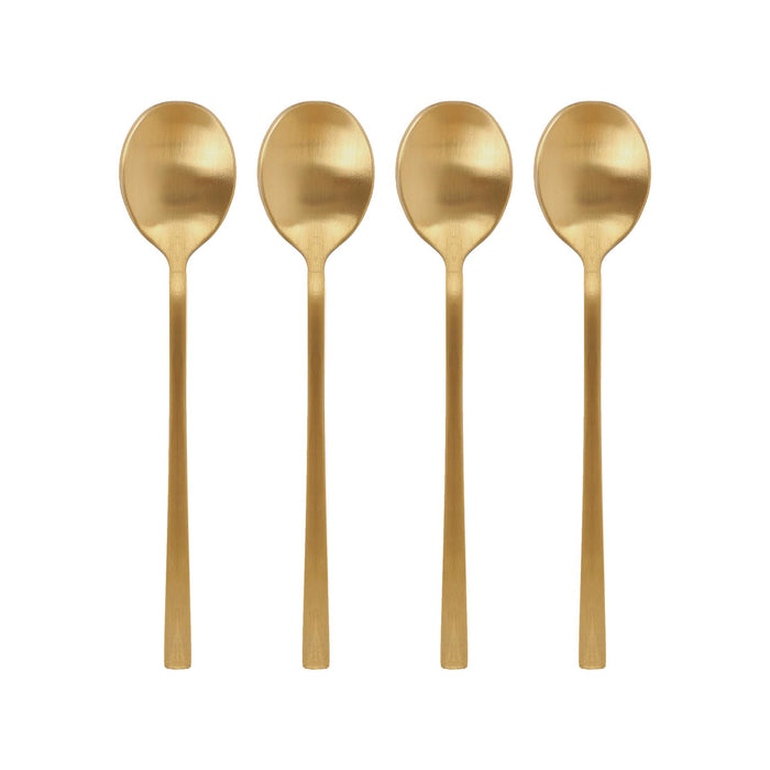Gold 14.5cm Stainless Steel Teaspoons - Pack of 4