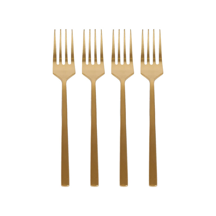 Gold 15cm Stainless Steel Cake Forks - Pack of 4