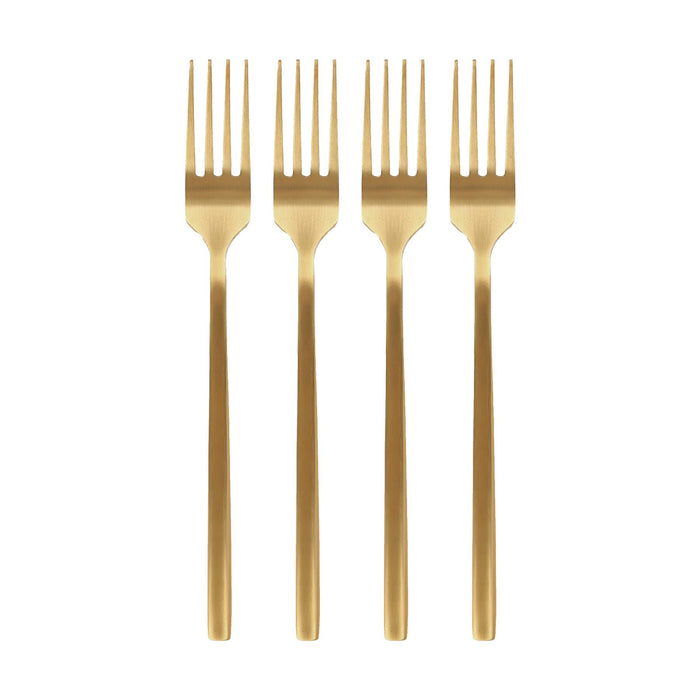 Gold 19.5cm Stainless Steel Dinner Forks - Pack of 4