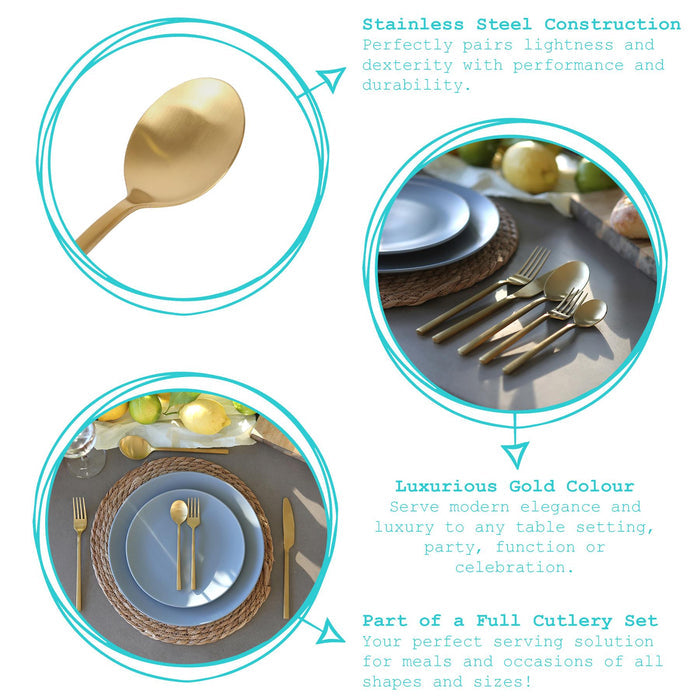 Gold 19.5cm Stainless Steel Dinner Forks - Pack of 4