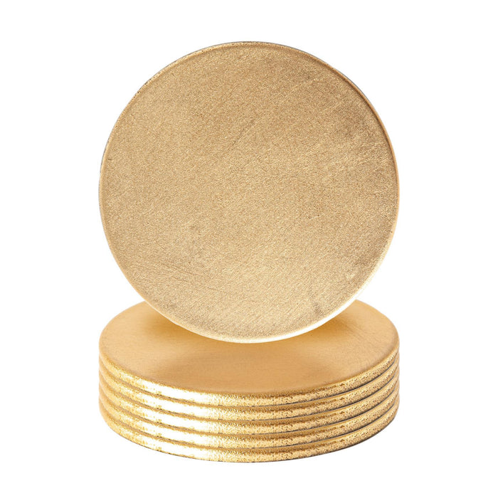Gold Metallic Melamine Coasters - Pack of 6