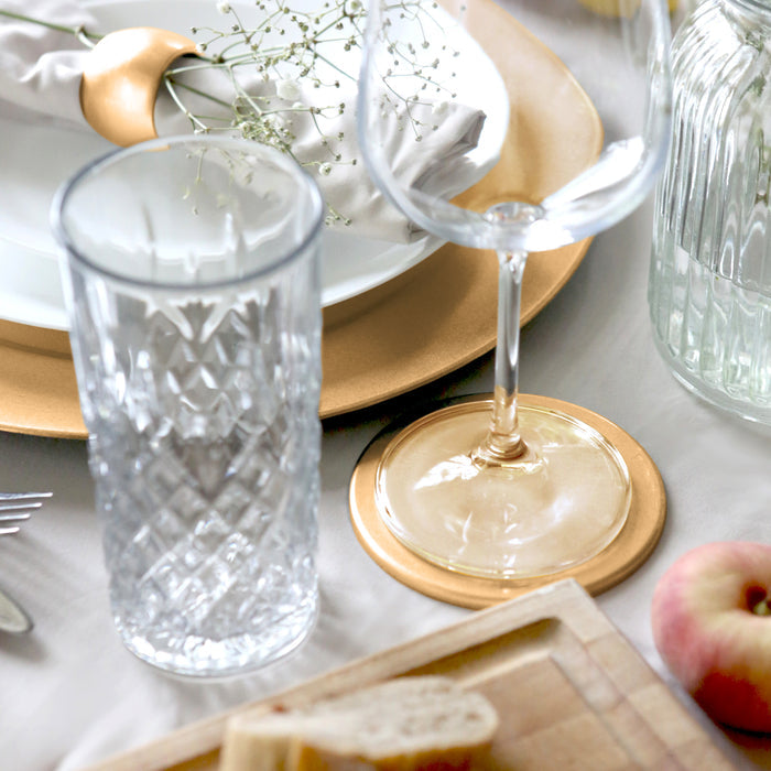 Gold Metallic Melamine Coasters - Pack of 6