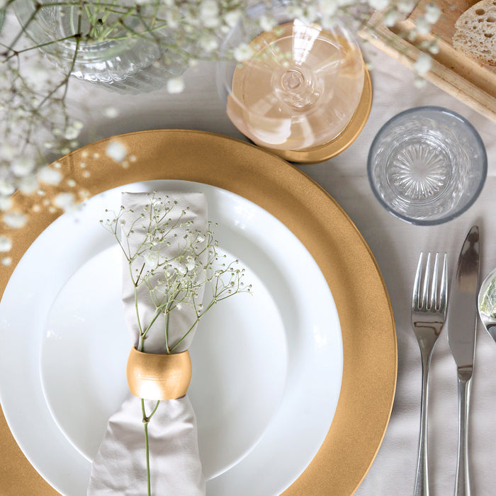 Gold Metallic Melamine Coasters - Pack of 6