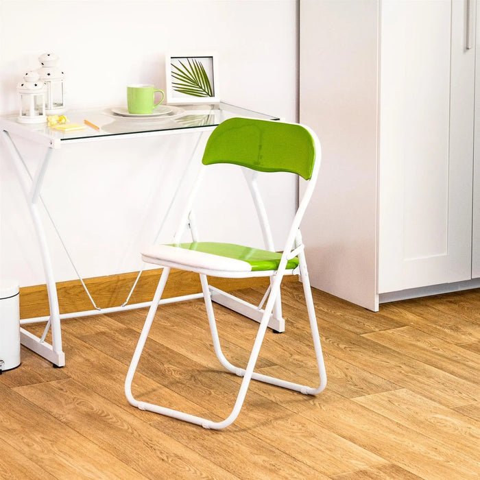 Green Wave Padded Folding Chair
