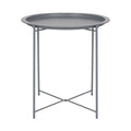 Grey Round Steel Tray Table