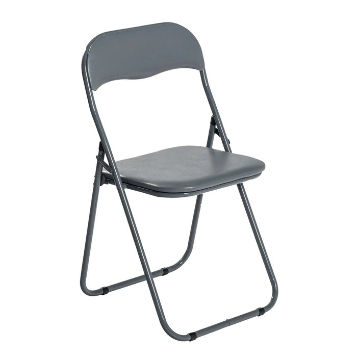 Grey Wave Grey Framed Padded Folding Chair