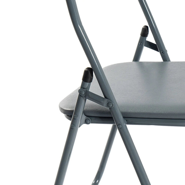 Grey Wave Grey Framed Padded Folding Chair