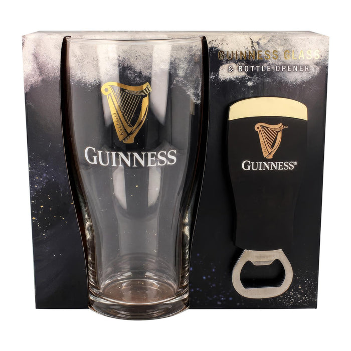 Guinness 2pc Tulip Pint Glass with Bottle Opener Set