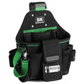 Black tool belt with green accents and 'SK' logo on a white background