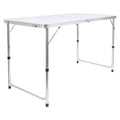 Height Adjustable Aluminium Folding White Picnic Table