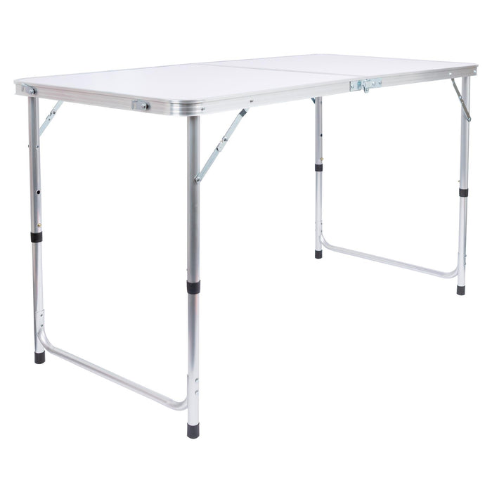 Height Adjustable Aluminium Folding White Picnic Table