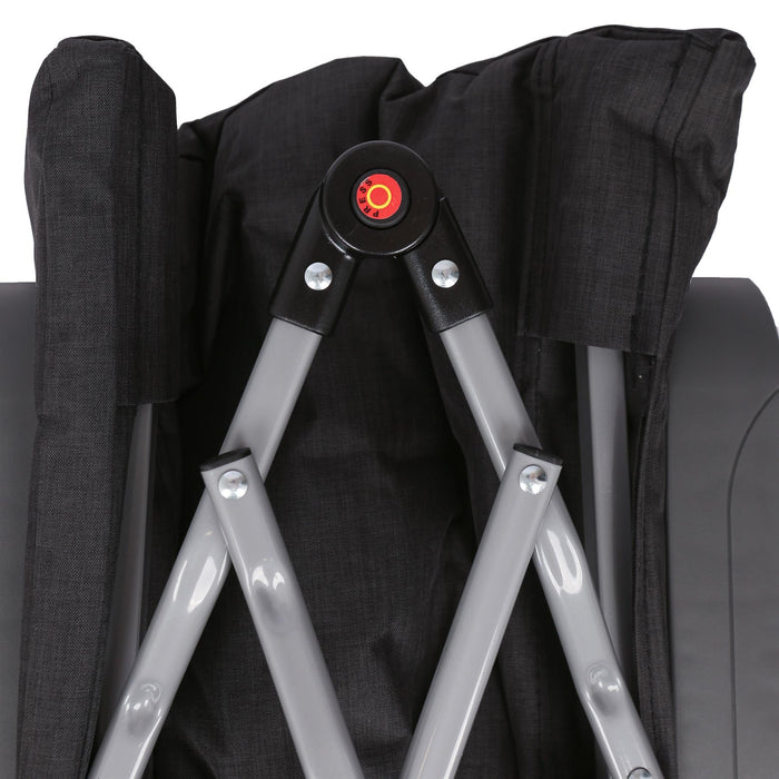 High Back Padded Reclining Camping Chair - Black