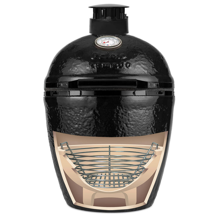 Kamado cut out showing Kick Ash Basket location