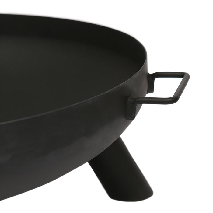 Large Round Iron Fire Pit - 68cm - Black