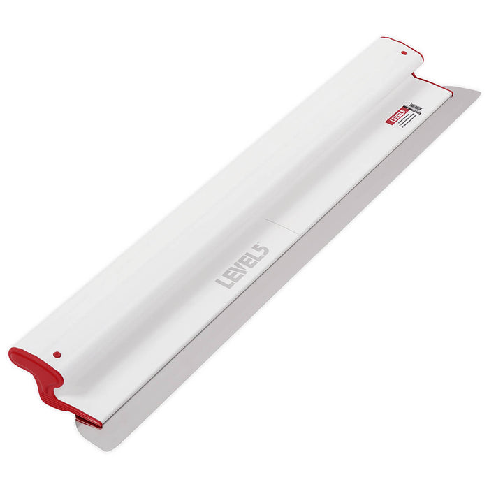 32-inch Level 5 Composite Skimming Blade with a stainless steel blade, red composite end caps, and a white plastic body