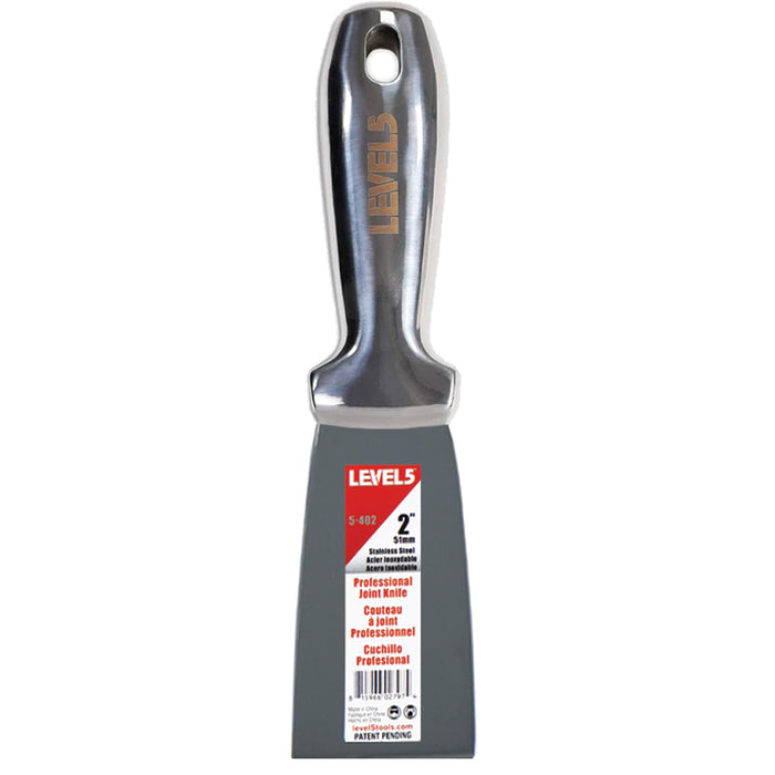 2-inch Level 5 One Piece Joint Knife with stainless steel blade and hang hole