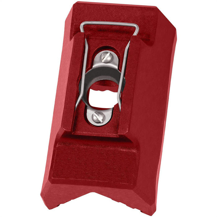 Level 5 Outside Corner Applicator Head made with red premium stainless steel, back view