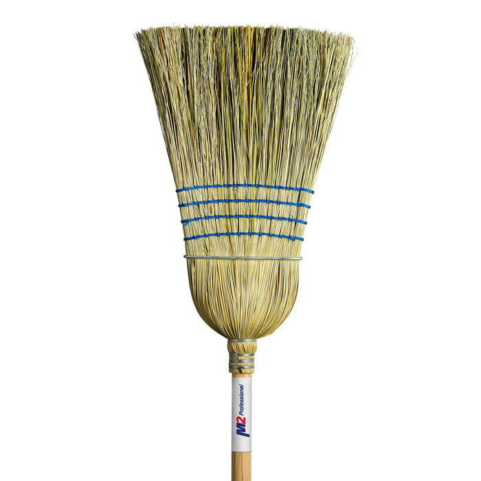 M2 Heavy Duty Industrial Corn Broom - 1 Wire / 4 String