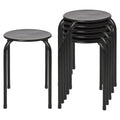 Matt Black Metal Stacking Stools - Pack of 6