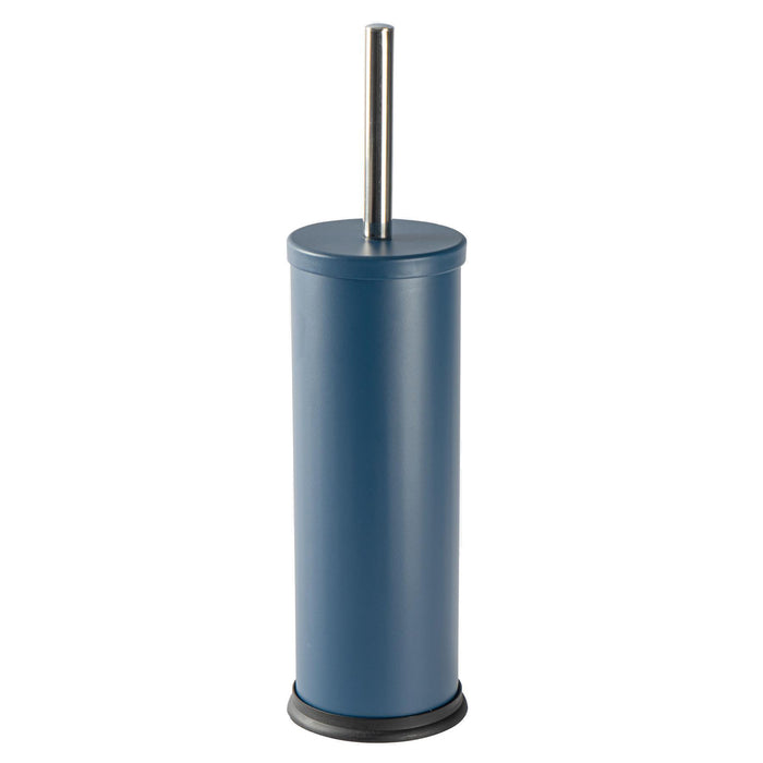 Matt Blue Round Stainless Steel Toilet Brush & Holder