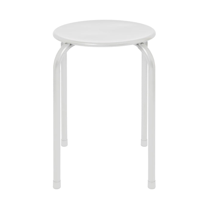 Matt White Metal Stacking Stool