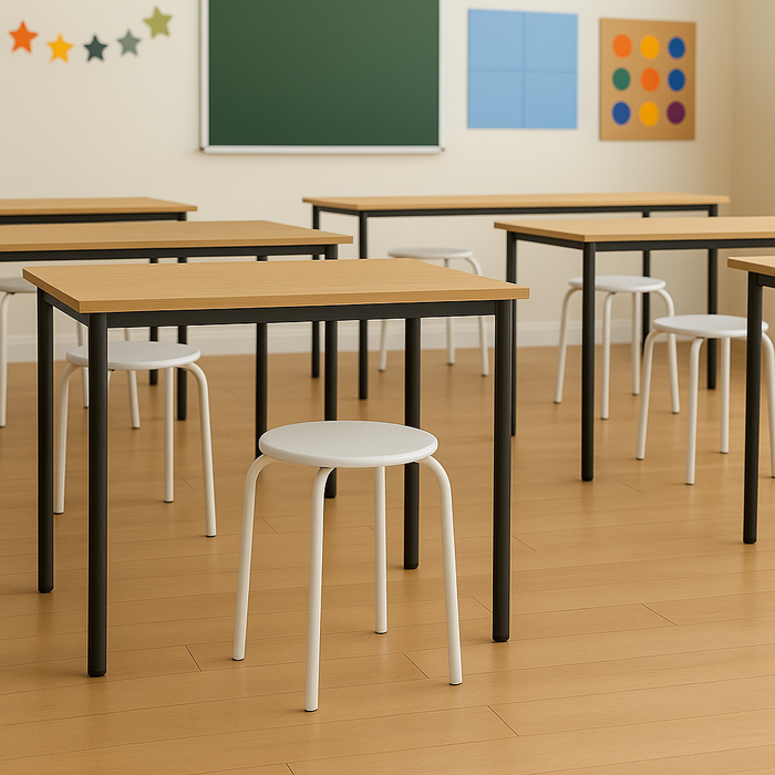 Matt White Metal Stacking Stool
