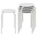 Matt White Metal Stacking Stools - Pack of 6