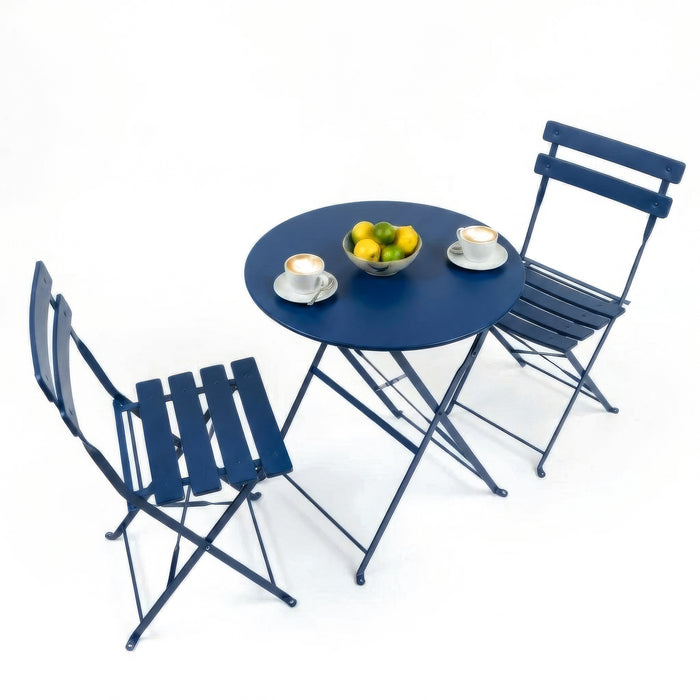 Navy Two-Seater Round Bistro Set