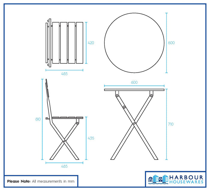 Orange Two-Seater Round Bistro Set