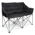 Padded Folding Double Camping Chair - Black