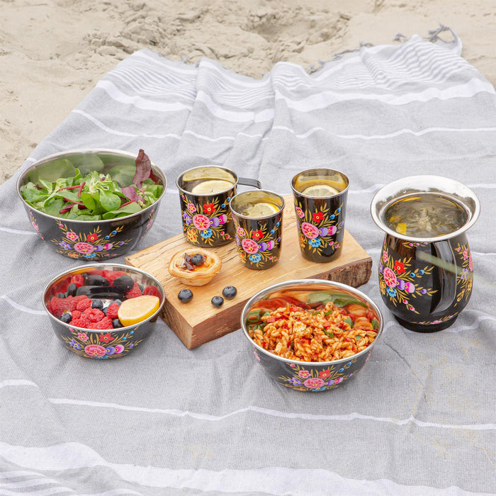 Pansy 21.5cm Stainless Steel Picnic Bowl