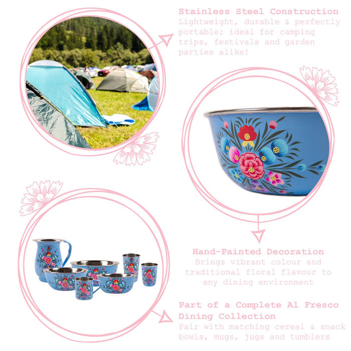 Pansy 21.5cm Stainless Steel Picnic Bowl