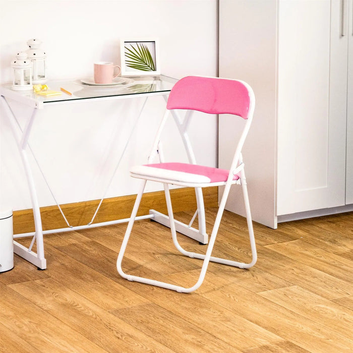 Pink Wave Padded Folding Chair