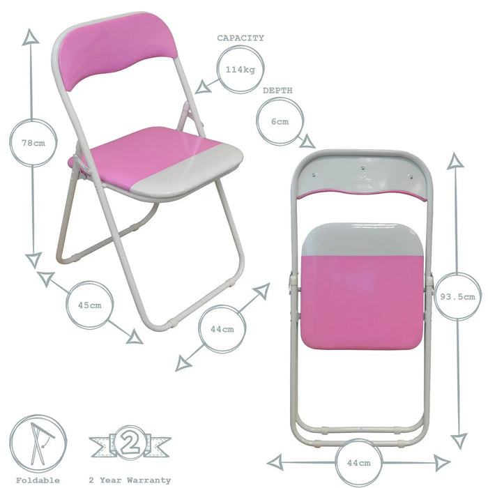 Pink Wave Padded Folding Chair