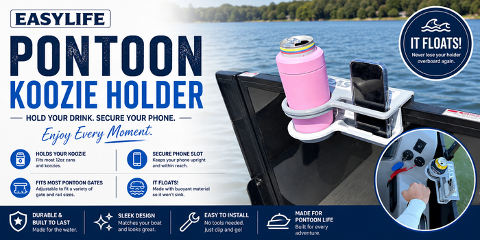 Pontoon Rail Koozie Holder $49 | Free Shipping