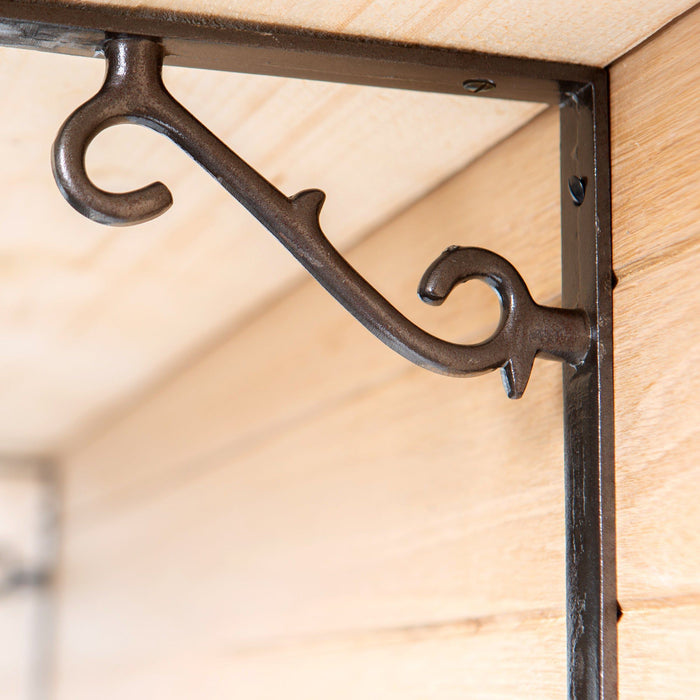 Raw 205mm Scroll Iron Shelf Bracket