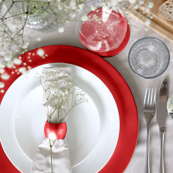 Red Metallic Melamine Coasters - Pack of 6