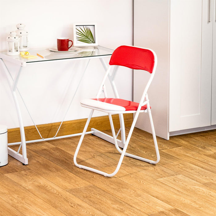 Red Wave Padded Folding Chair - Pack of Six